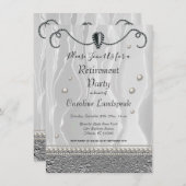 パールズ&ホワイトシルクリタイアメントパーティー 招待状 (正面/裏面)