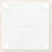 パールズ ホワイト ラックス ウェディング ガラスコースター (裏面)