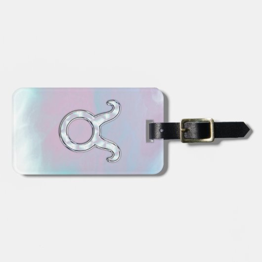 パールタウルス〔占星術の〕十二宮図記号の母 ラゲッジタグ (正面横)