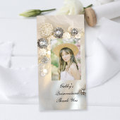 パールダイヤモンドボタンクイネアニラありがとう サンキューカード