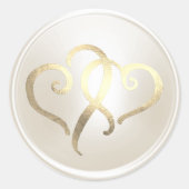 パールツー金ゴールドハート封筒用シール ラウンドシール (正面)
