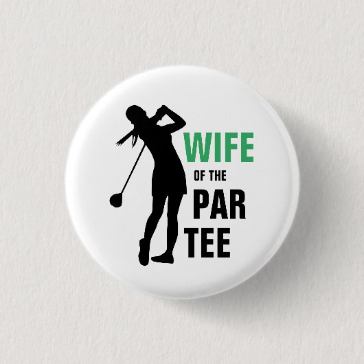 パールティーグリーン&ホワイトの妻 缶バッジ (正面)