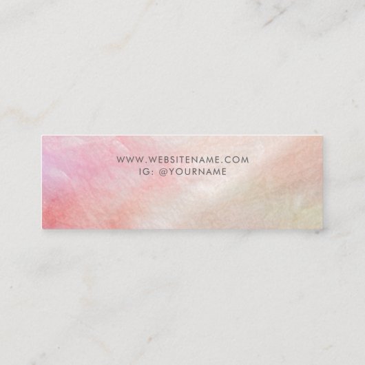 パールディスプレイのコーラルピンクの貝殻の母 スキニー名刺 (裏面)
