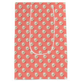 パールディテール付きカスタムコーラルサンクスギフトバッグ ミディアムペーパーバッグ (裏面)