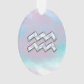 パールデコールの母にアクエリアス〔占星術の〕十二宮図のシンボル オーナメント (正面)