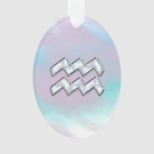 パールデコールの母にアクエリアス〔占星術の〕十二宮図のシンボル オーナメント (正面)