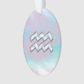 パールデコールの母にアクエリアス〔占星術の〕十二宮図のシンボル オーナメント (正面)