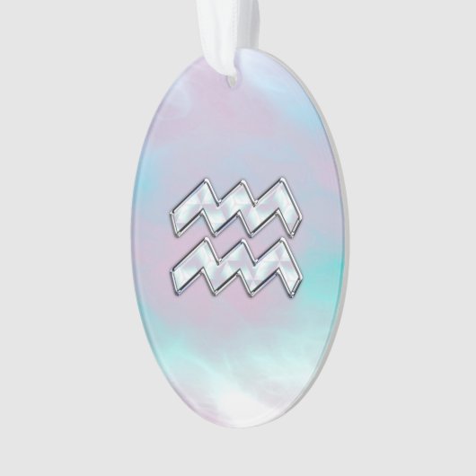 パールデコールの母にアクエリアス〔占星術の〕十二宮図のシンボル オーナメント (正面)