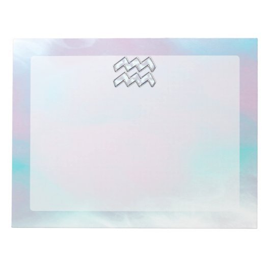 パールデコールの母にアクエリアス〔占星術の〕十二宮図のシンボル ノートパッド (正面)