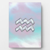 パールデコールの母にアクエリアス〔占星術の〕十二宮図のシンボル フォトプラーク (正面)