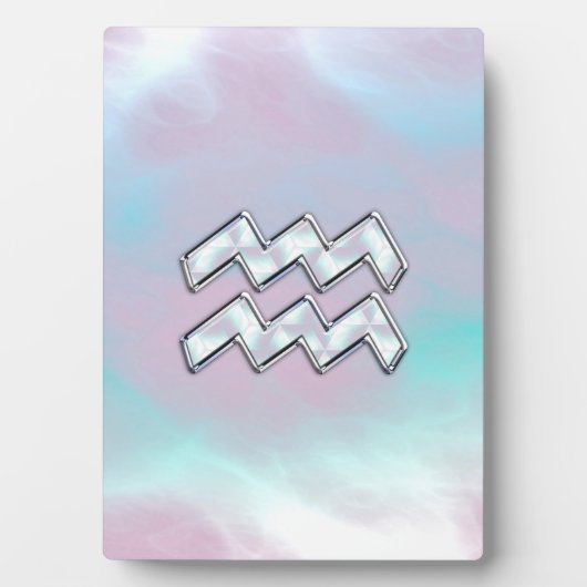 パールデコールの母にアクエリアス〔占星術の〕十二宮図のシンボル フォトプラーク (正面)