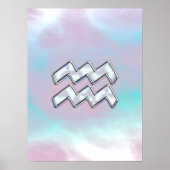 パールデコールの母にアクエリアス〔占星術の〕十二宮図のシンボル ポスター (正面)