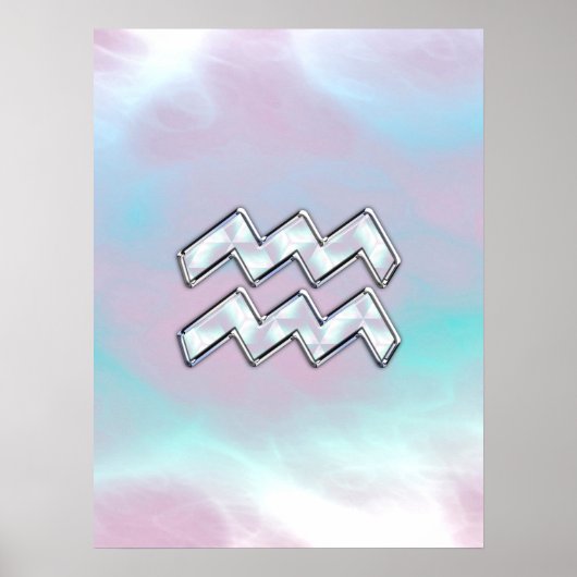 パールデコールの母にアクエリアス〔占星術の〕十二宮図のシンボル ポスター (正面)