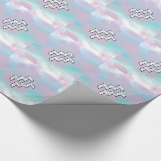 パールデコールの母にアクエリアス〔占星術の〕十二宮図のシンボル ラッピングペーパー (角)