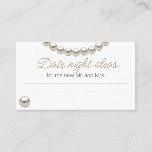 パールネックレスデイトナイトアイディア エンクロージャーカード (正面)