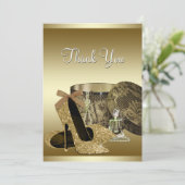 パールハイヒールシューズブラック金ゴールドサンキューカード サンキューカード (スタンド正面)