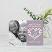 パールハートの結婚式写真30周年パーティー 招待状 (スタンド正面)