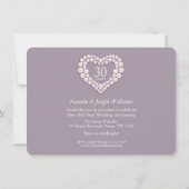 パールハートの結婚式写真30周年パーティー 招待状 (裏面)