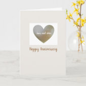 パールハートアニバーサリーカード - 名入れ可能 カード (黄色い花)