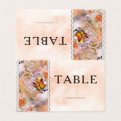 パールハートオレンジフローラバタフライテーブル番号 (外部フラット)