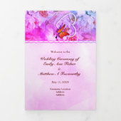 パールハートフローラピンクフローラバタフライ結婚ズ 三つ折りプログラム (カバー)