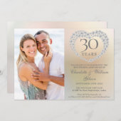 パールハート30th結婚's Anniversary Photo 招待状 (正面/裏面)