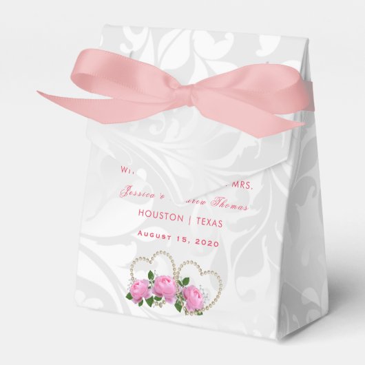 パールハート&バラダマスクウェディング フェイバーボックス (正面サイド)