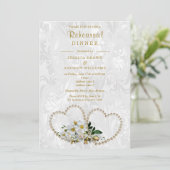 パールハート&フラワーズダマスクリハーサルディナー 招待状 (スタンド正面)