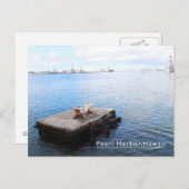 パールハーバーハワイ青いはがき ポストカード (正面/裏面)