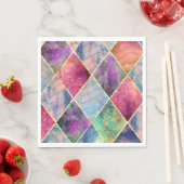 パールハーレキンヘリンボーンヒッピトリップ(幻覚体験)のようなー虹 スタンダードランチョンナプキン (インサイチュ)