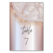 パールバラ金ゴールド大理石瑪瑙の書道金属性 テーブルナンバー (裏面)