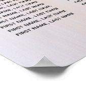 パールバラ金ゴールド大理石瑪瑙の書道金属性 ポスター (角)