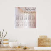 パールバラ金ゴールド大理石瑪瑙の書道金属性 ポスター (キッチン)