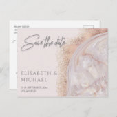 パールバラ金ゴールド大理石瑪瑙の書道金属性 案内ポストカード (正面/裏面)