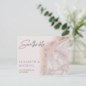 パールバラ金ゴールド大理石瑪瑙の書道金属性 案内ポストカード (スタンド正面)