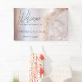 パールバラ金ゴールド大理石瑪瑙の書道金属性 横断幕 (インサイチュ)