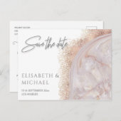 パールバラ金ゴールド大理石瑪瑙の書道 案内ポストカード (正面/裏面)