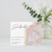 パールバラ金ゴールド大理石瑪瑙の書道 案内ポストカード (スタンド正面)