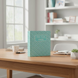 パールパーソナライズされたエレガントとティール（緑がかった色）キープサケバインダー