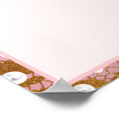 パールピエレガントンク金ゴールドレース結婚のシーティングチャート ポスター (角)