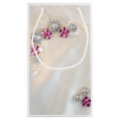 パールピフェイクックダイヤモンドボタ結婚ンの感謝 スモールペーパーバッグ (裏面)