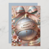 パールピンクオーナメント サンキューカード (正面/裏面)