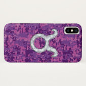 パールピンクタウラス〔占星術の〕十二宮図サインオンデジタル迷彩柄 Case-Mate iPhoneケース (裏面(横))