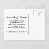 パールピンクダイヤモンドボタンウェディング日付を保存 案内ポストカード (裏面)