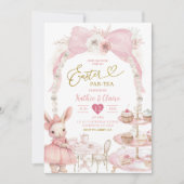 パールピンクボウコケットイースターパーティー 招待状 (正面)