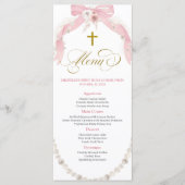 パールピンクボホファースト聖餐式メニューカード メニュー (正面)