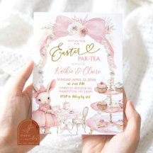 パールピンクリボンのコケットイースター・パーティー・ティー