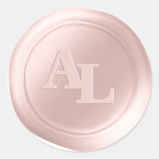 パールピンクワックスシールモノグラム結婚式用シール ラウンドシール (正面)