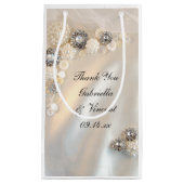 パールフェイクとダイヤモンドのボタ結婚ンに感謝 スモールペーパーバッグ (正面)