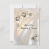パールフェイクとダイヤモンドのボタ結婚ンに感謝 ノートカード (正面)